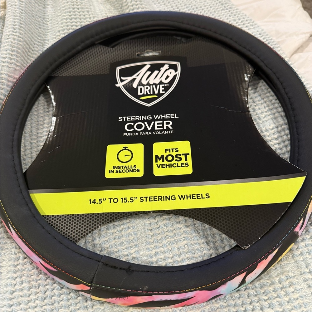 Auto Drive Steering Wheel Cover - Black and Multicolor
